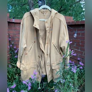 Free People Khaki Oversized Jacket